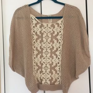 Free People, dolman/batwing lace sweater